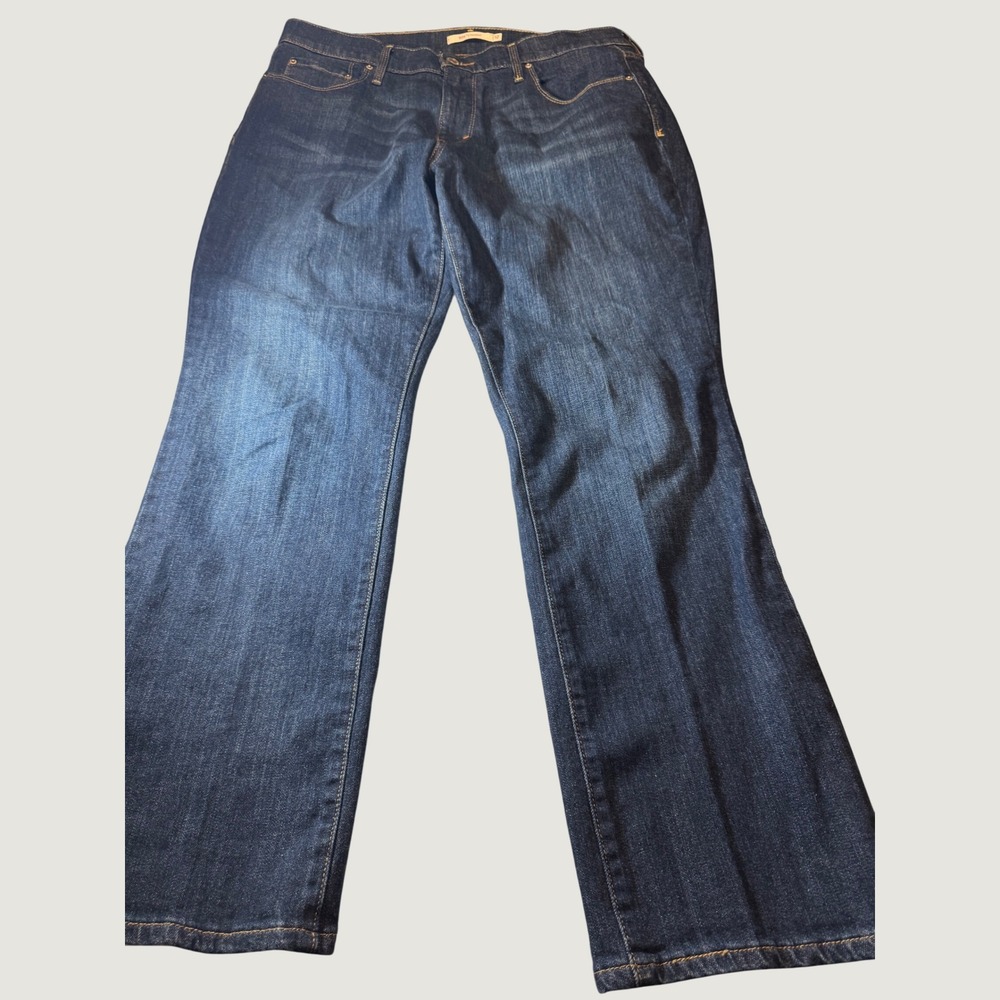 Levis 505 Straight Leg Jeans Womens 12 Dark Wash Blue Denim Mid Rise Pants